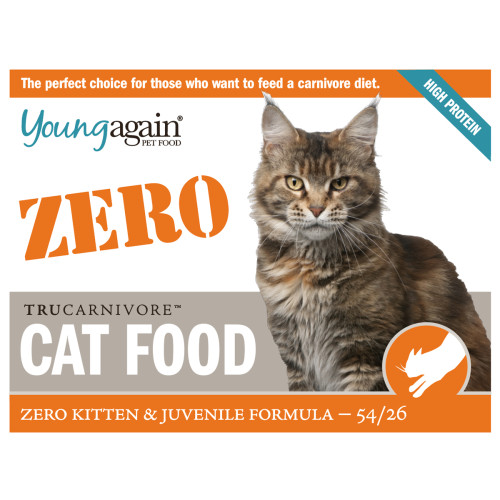 [斷貨中, 未有返貨期] Young Again Zero 54/26 Kitten & Juvenile Formula 美國零澱粉無穀物高蛋白 幼貓糧 4lb (92103) (EXP: 